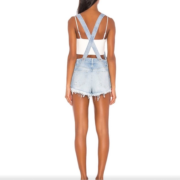 Free People June Denim Shortalls - Picture 3 of 4